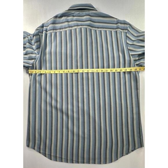 R&G 100% Cotton Striped Button Up Shirt Blue Mens L - Picture 4 of 6